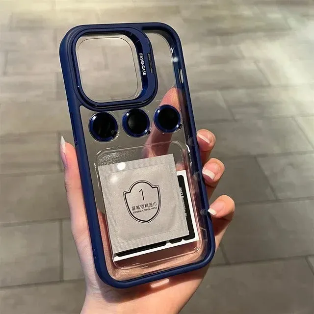 Metal Stand Acrylic Case With Camera Lens