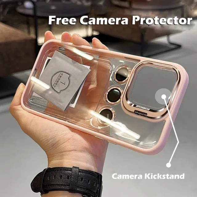 Metal Stand Acrylic Case With Camera Lens