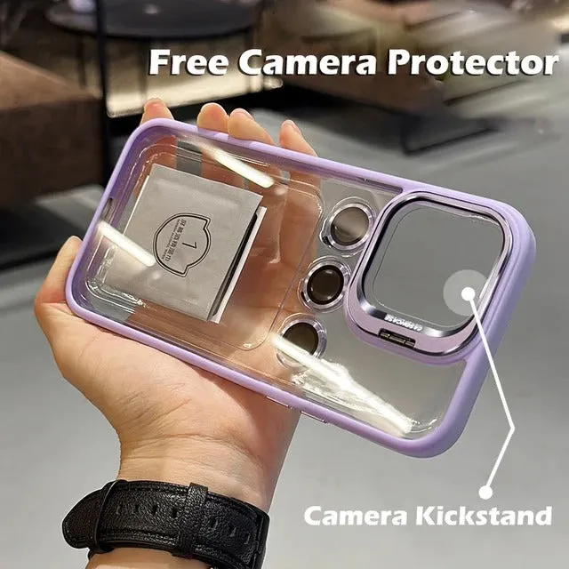 Metal Stand Acrylic Case With Camera Lens