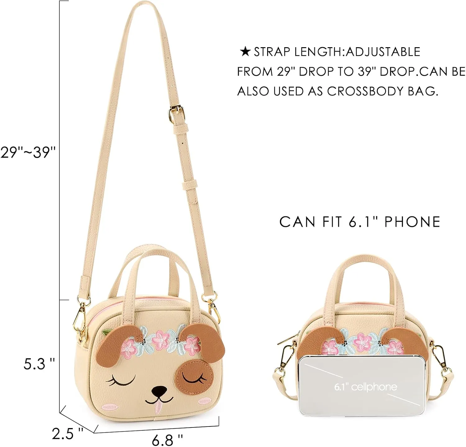 mibasies Toddler Purse for Little Girls Handbags Kids Age 3-8 Dog purse