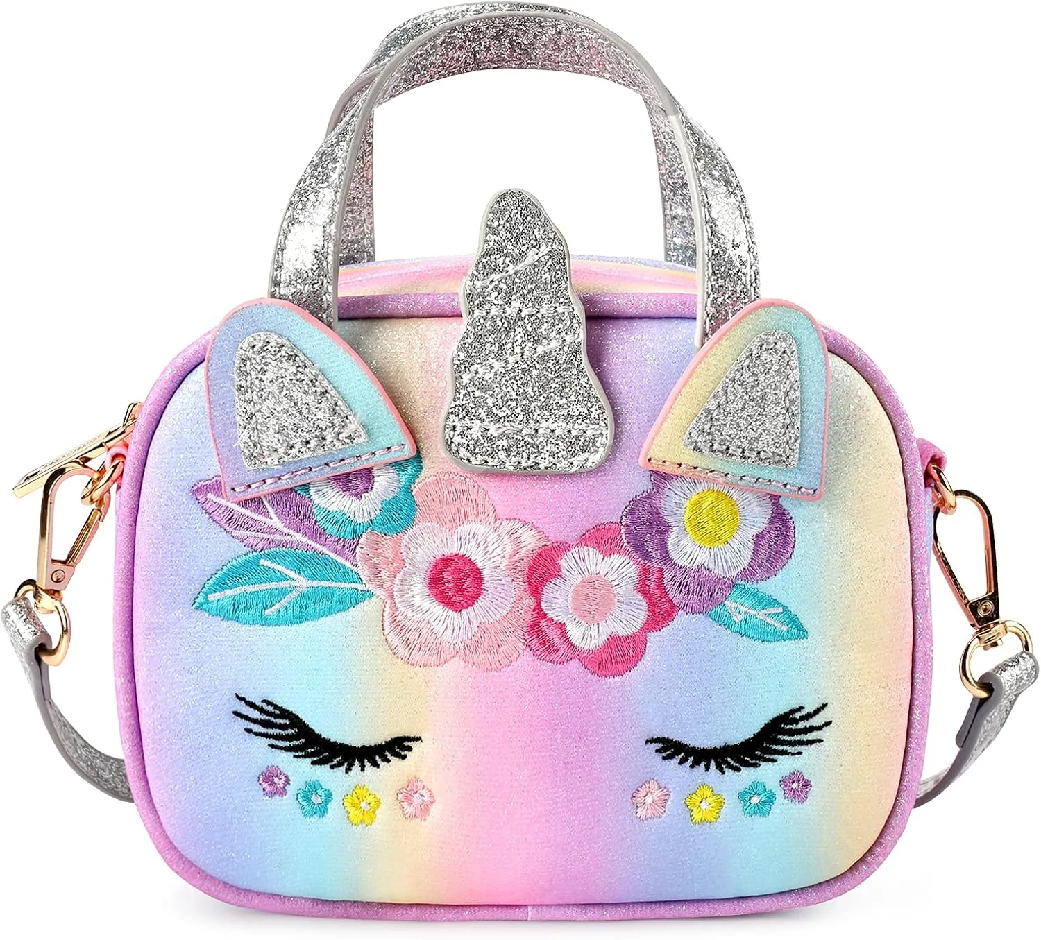 mibasies Toddler Purse for Little Girls Handbags Kids Age 3-8 Unicorn Rainbow purse