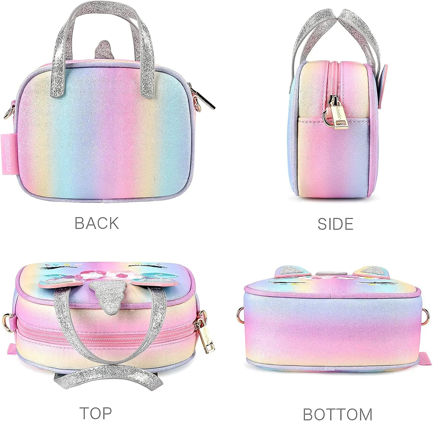 mibasies Toddler Purse for Little Girls Handbags Kids Age 3-8 Unicorn Rainbow purse