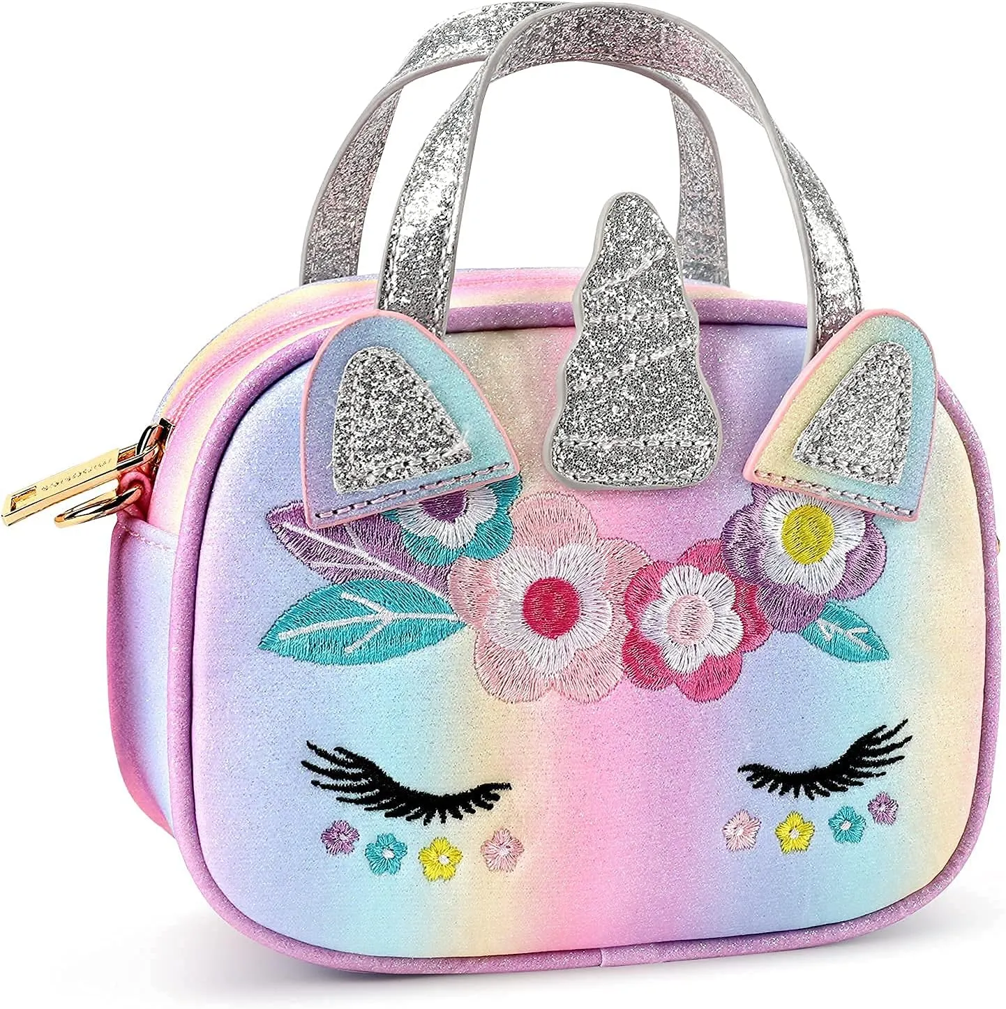 mibasies Toddler Purse for Little Girls Handbags Kids Age 3-8 Unicorn Rainbow purse