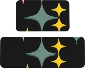 Mid Century Modern Eames Atomic Kitchen Floor Mats, Stylish High-End, Ergonomic Cushioned Comfort Standing Mats