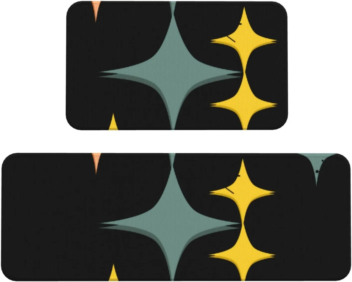 Mid Century Modern Eames Atomic Kitchen Floor Mats, Stylish High-End, Ergonomic Cushioned Comfort Standing Mats
