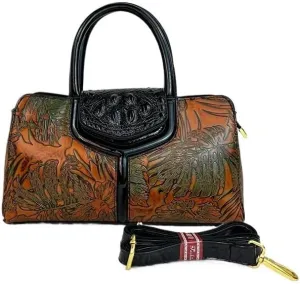 Middle aged Mom's Bag 3D Carved Women's Bag Handbag Casual Large Capacity Crossbody Bag