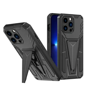 Military Grade Armor Hard Kickstand Case for iPhone 13 Pro Max (Black)