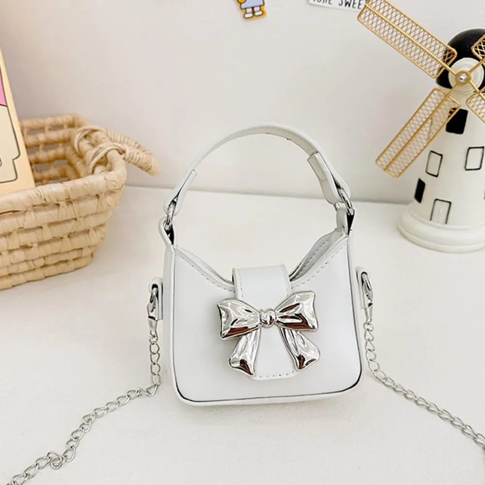 Mini Crossbody Purse, Bow Magnetic Buckle Handbag Shoulder Bag Great Gift Idea for Little Girls