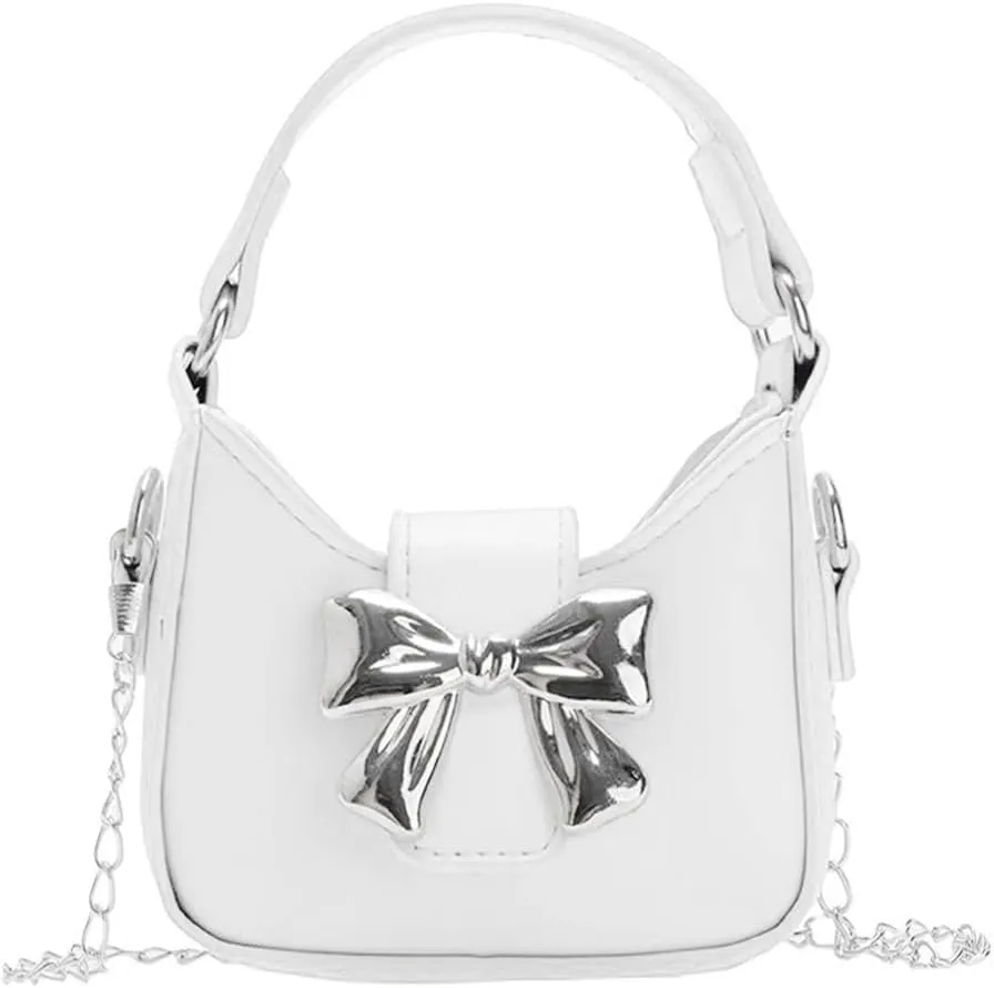 Mini Crossbody Purse, Bow Magnetic Buckle Handbag Shoulder Bag Great Gift Idea for Little Girls