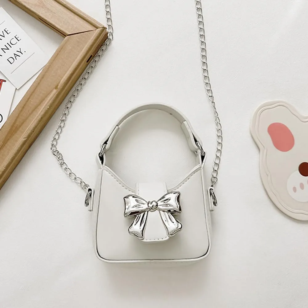 Mini Crossbody Purse, Bow Magnetic Buckle Handbag Shoulder Bag Great Gift Idea for Little Girls