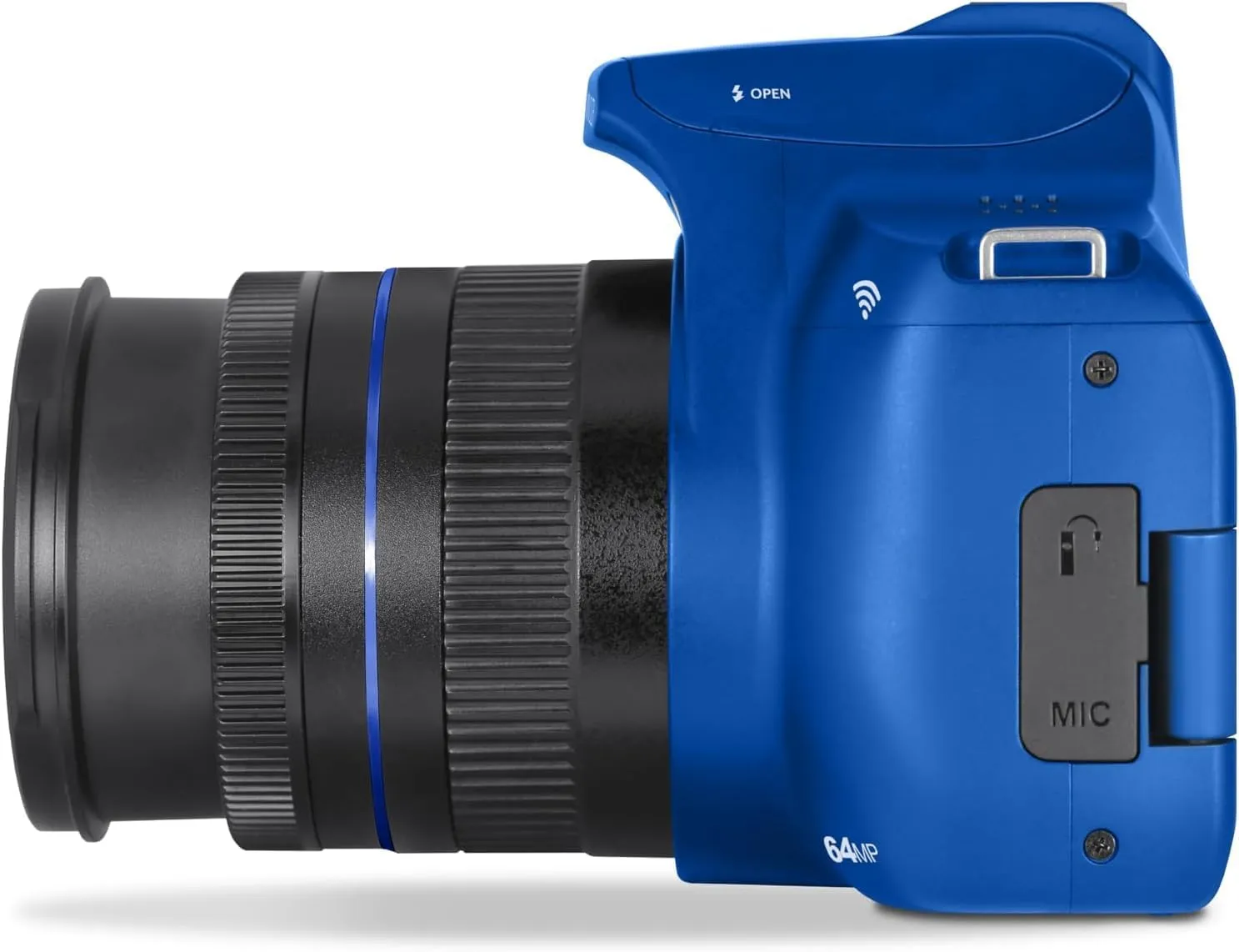 Minolta 64 Mega Pixels Auto Focus Digital Camera with 10x Optical Zoom, 4K Ultra HD Video and Macro Shooting, Bundle with 32 GB Memory Card   Vlogging Tripod   Cleaning kit   More Accessories (Blue)