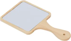Mirror 1Pc Mirror Portable Square Wood Vintage Hand Mirror Make Up Mirrors with Handle for Beauty Salon Dressing Small Mirror Mirror