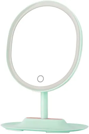 Mirrors Makeup, Smart Desktop LED Fill Light can be Flipped HD Desktop Cosmetic R04 Tabletop (Color : Pink) (Color : Green)