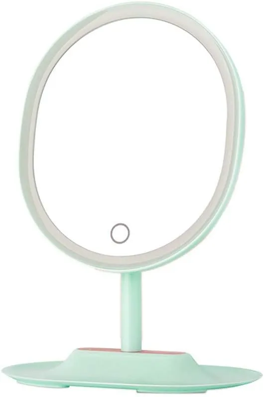 Mirrors Makeup, Smart Desktop LED Fill Light can be Flipped HD Desktop Cosmetic R04 Tabletop (Color : Pink) (Color : Green)