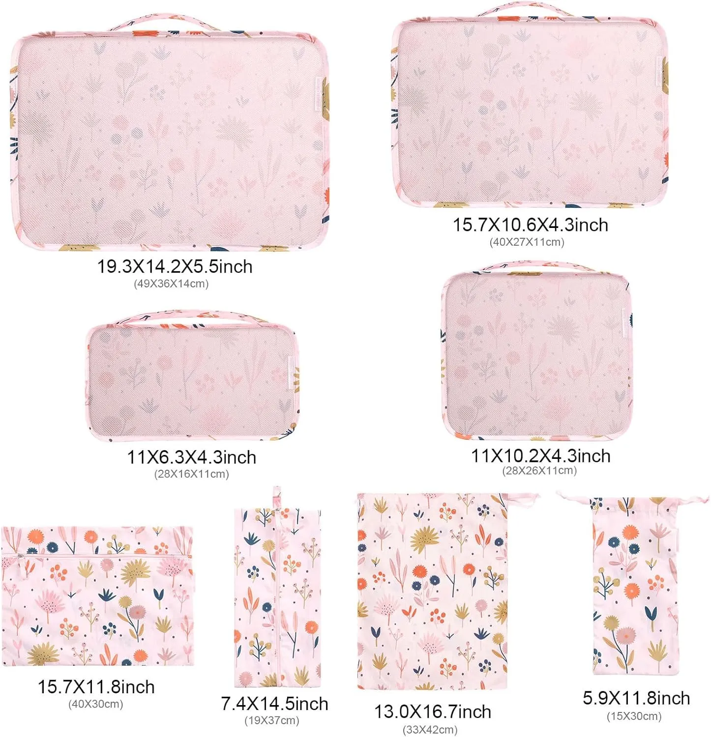 MissBoy Packing Cubes for Kids, 8 Pcs Set of Packing Cubes for Carry on Suitcase Organizer Bags, Kids Packing Cube, Waterproof Travel Essentials for Girls and Boys