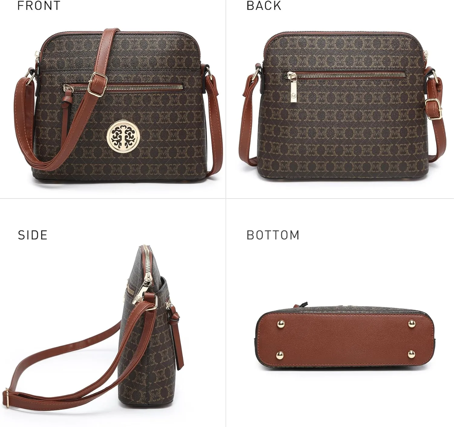 MKP COLLECTION Womens Fashion Crossbody Bag Medium Shoulder Purse with Adjustable Strap Multi Pockets for Travel Daily Use