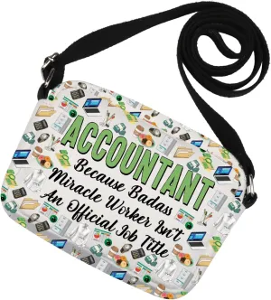 MNIGIU Funny Accountant Gift CPA Crossbody Bag for Data Analyst Bookkeeper Finance