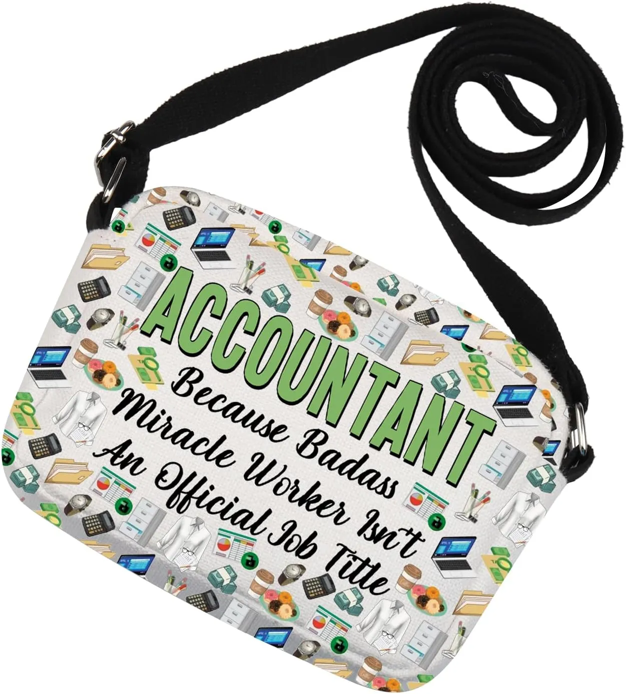 MNIGIU Funny Accountant Gift CPA Crossbody Bag for Data Analyst Bookkeeper Finance