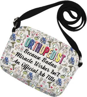 MNIGIU Funny Orthopedist Gift Ortho Crossbody Bag for Bone Doctor Orthopedic Surgeon Chiropractor