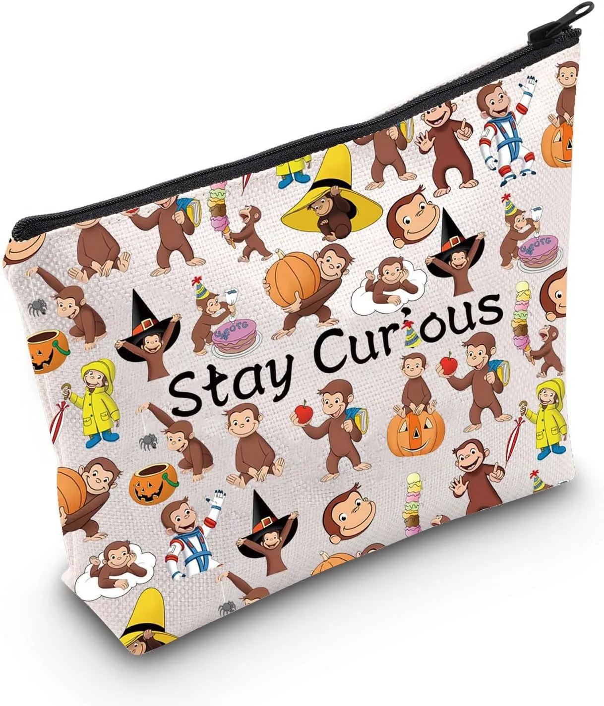 MNIGIU Monkey Lover Gift Cartoon Animal Cosmetic Bag Cartoon Character Makeup Bag Funny Monkey Gift