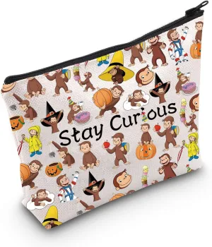 MNIGIU Monkey Lover Gift Cartoon Animal Cosmetic Bag Cartoon Character Makeup Bag Funny Monkey Gift