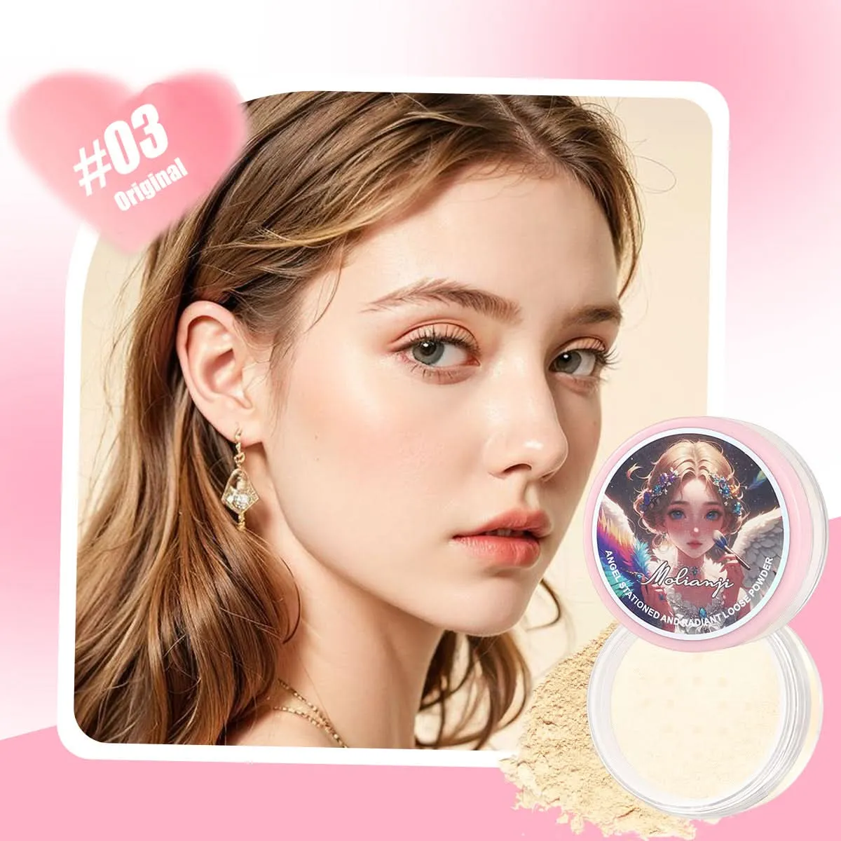 Molianji Matte Finish Setting Powder – Long-Lasting Waterproof Oil Control