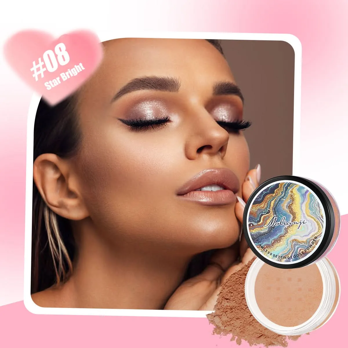 Molianji Matte Finish Setting Powder – Long-Lasting Waterproof Oil Control