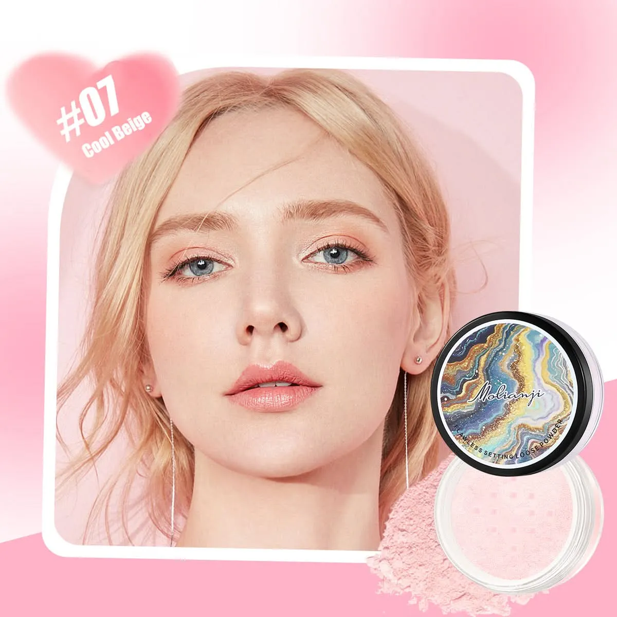 Molianji Matte Finish Setting Powder – Long-Lasting Waterproof Oil Control