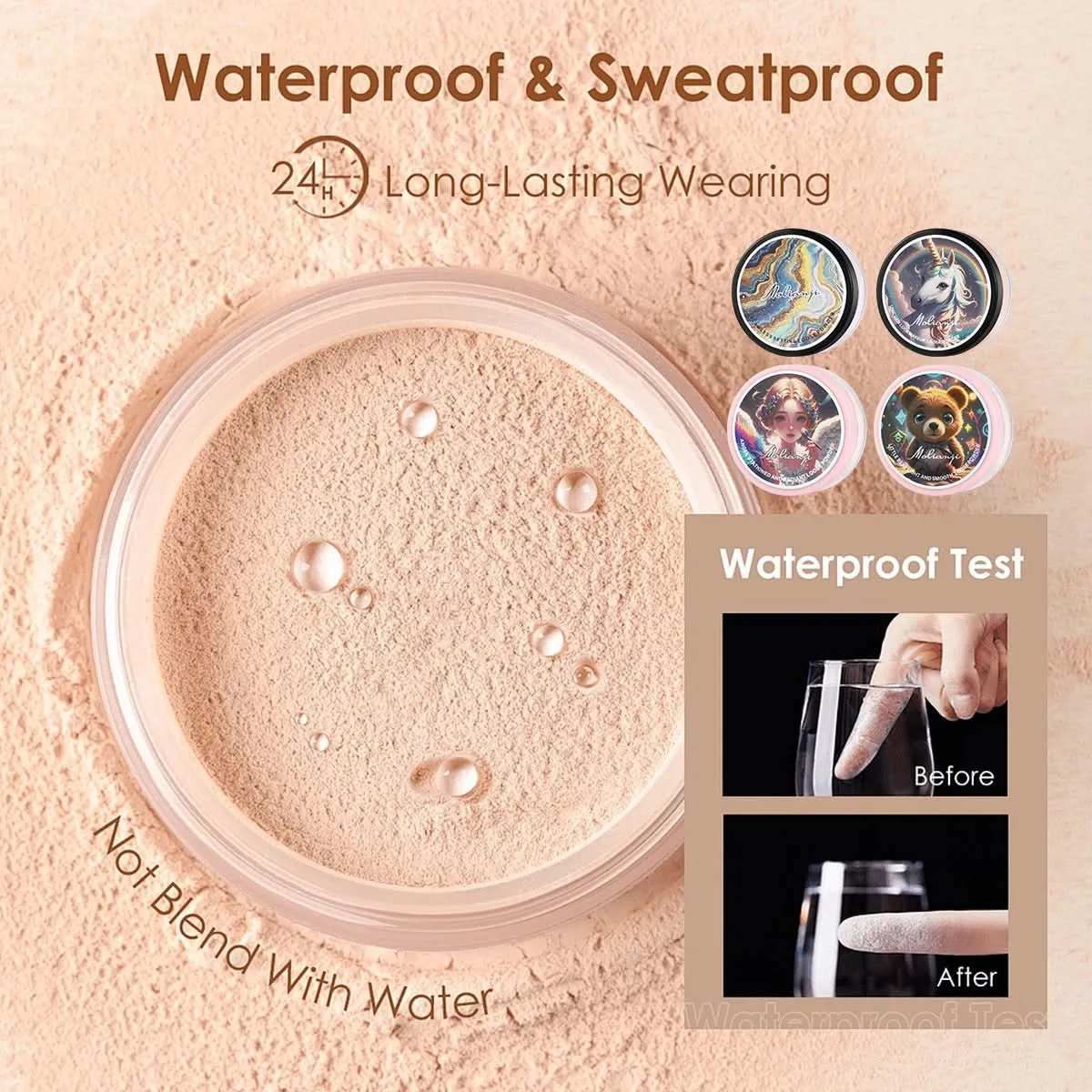 Molianji Matte Finish Setting Powder – Long-Lasting Waterproof Oil Control