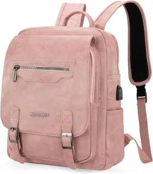 Montana West Laptop Backpack Purse for Women Men Unisex Vintage Backpack Casual Daypack for Travel Work with USB Charging Port