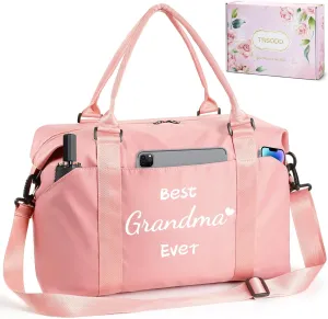 Mothers Day Gifts for Grandma Pink Travel Duffle Bag Birthday Gifts for Women Gigi Gifts for Grandma Waterproof Weekender Bag