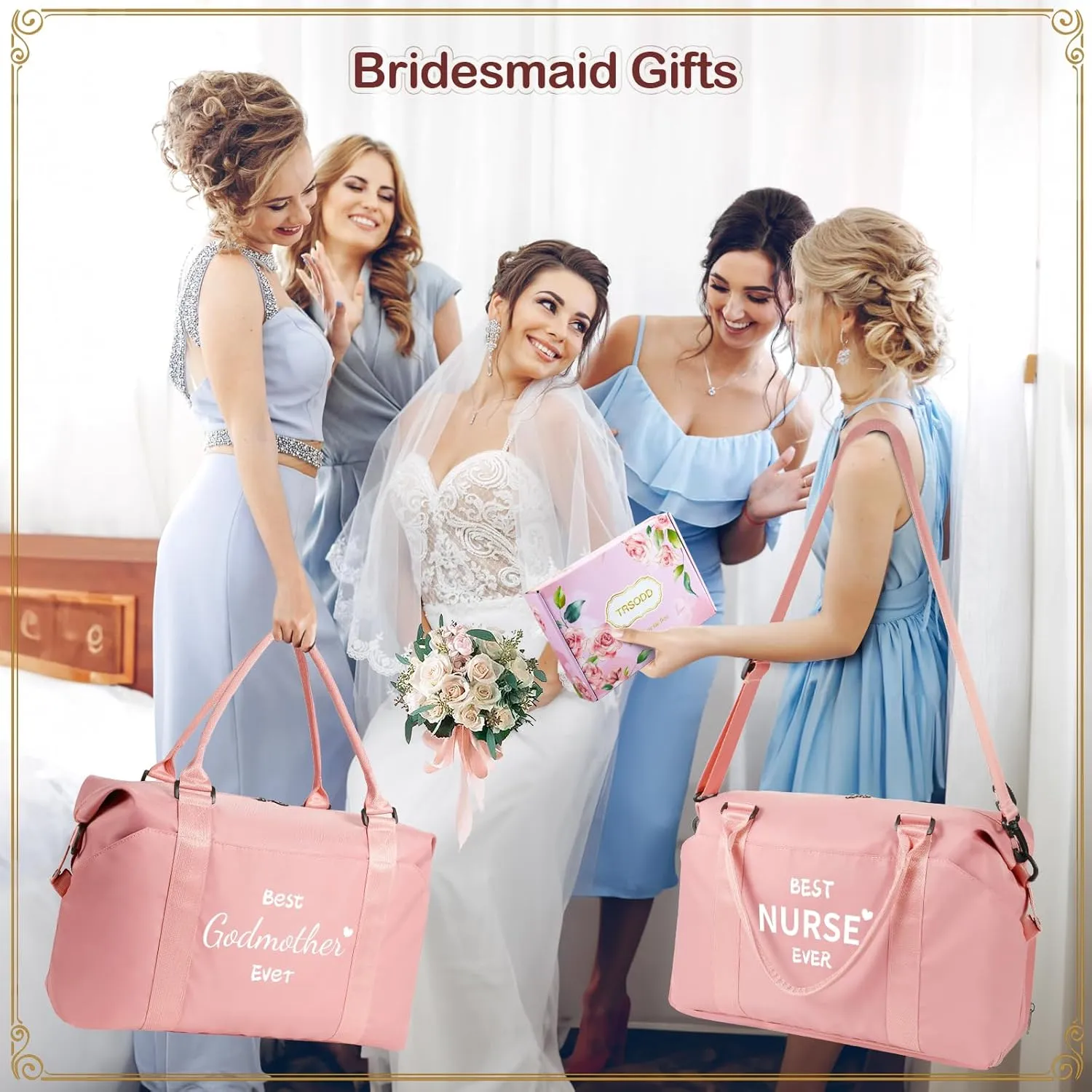 Mothers Day Gifts for Grandma Pink Travel Duffle Bag Birthday Gifts for Women Gigi Gifts for Grandma Waterproof Weekender Bag