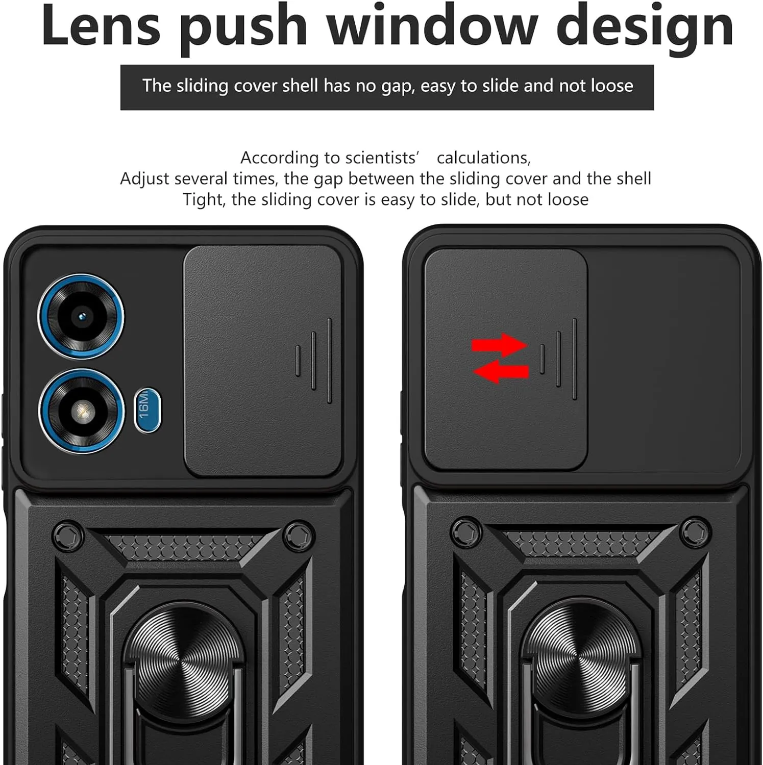 Motorola Moto G04 G24 Case Shockproof Ring Stand Phone Camera Lens Cover