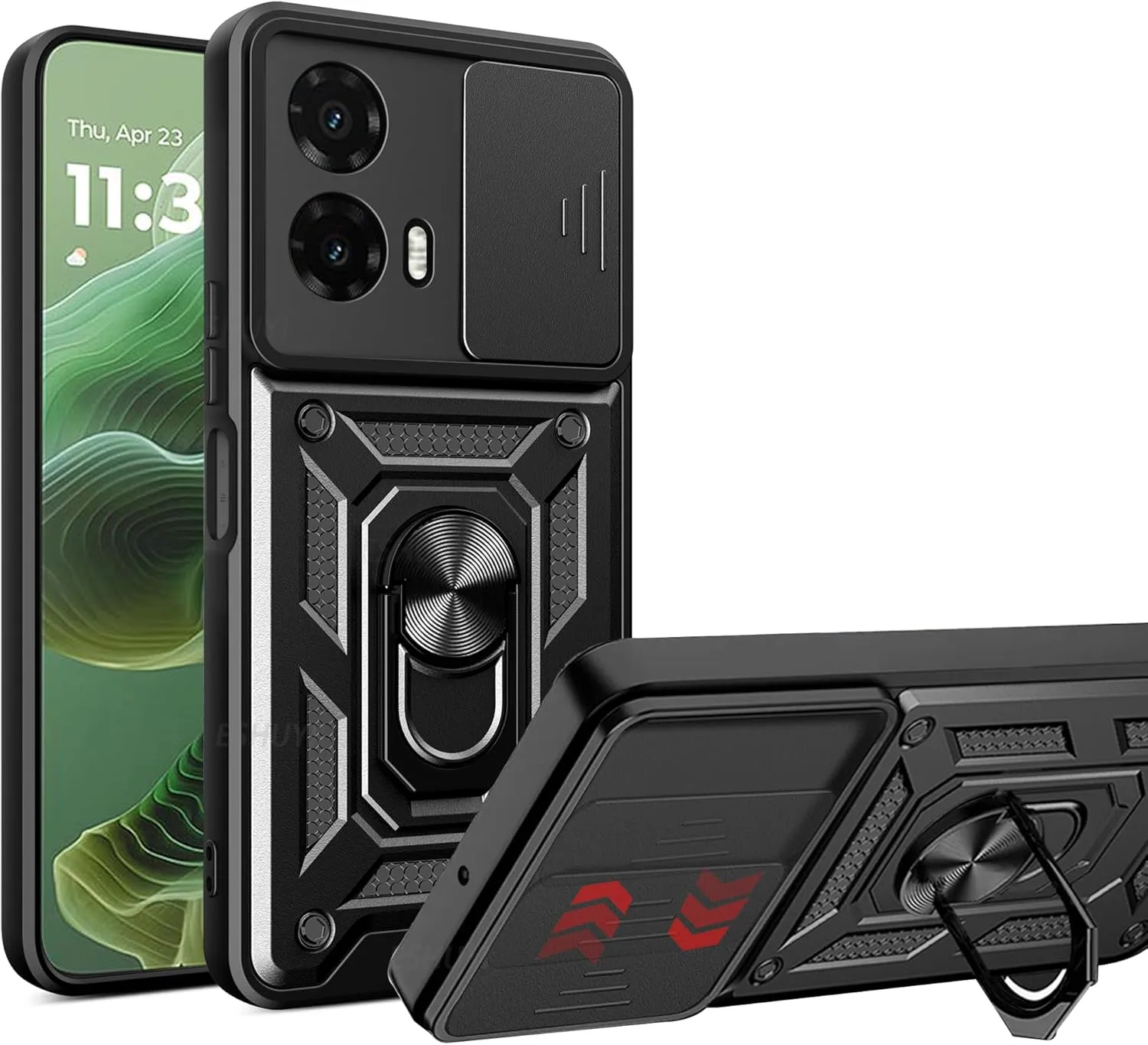 Motorola Moto G35 Case Shockproof Ring Stand Phone Camera Lens Cover