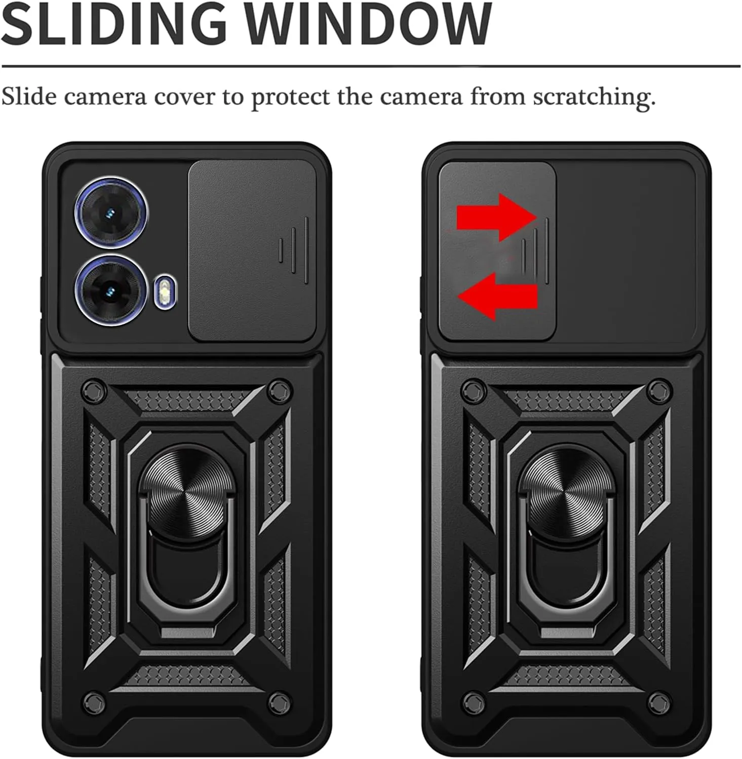 Motorola Moto G85 Case Shockproof Ring Stand Phone Camera Lens Cover
