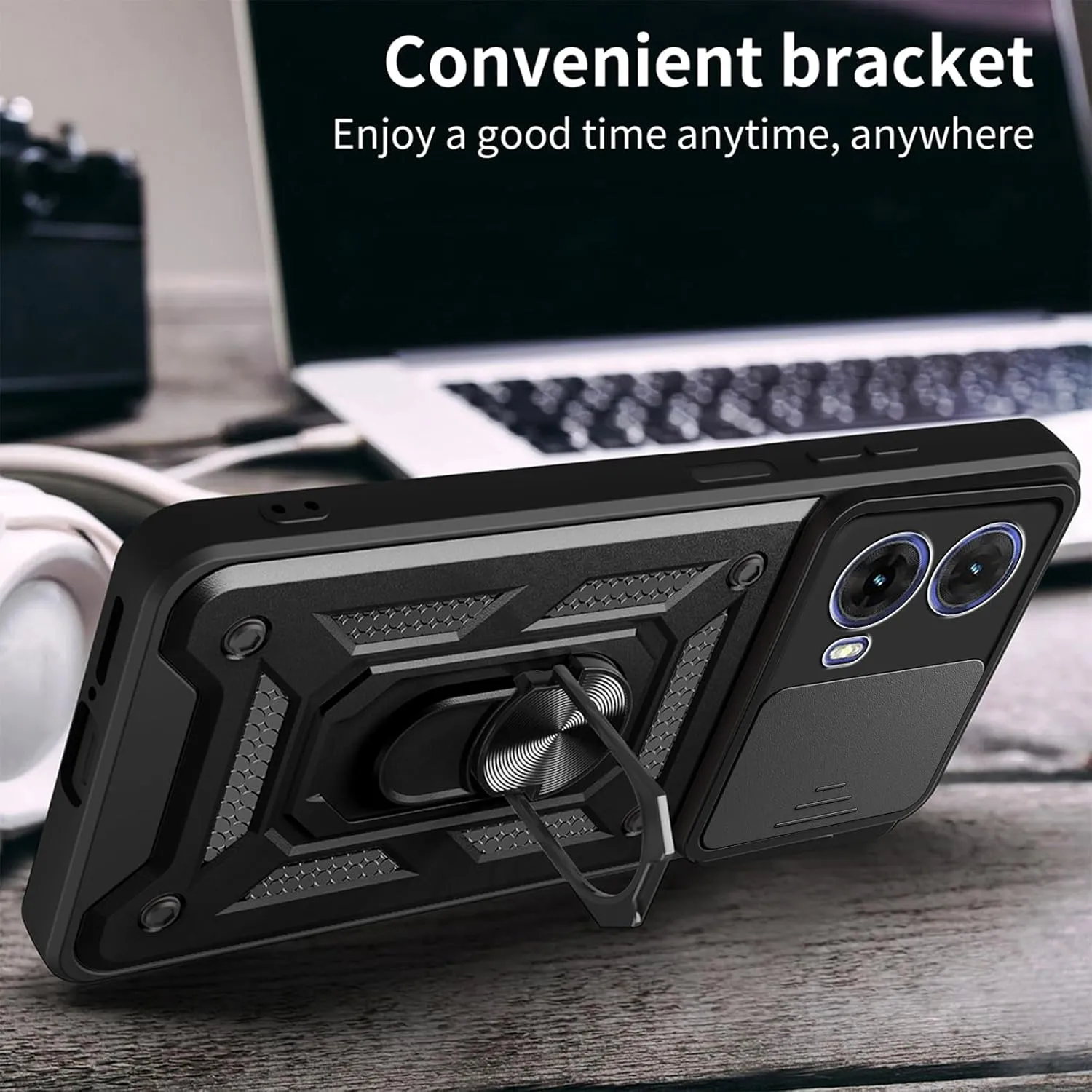 Motorola Moto G85 Case Shockproof Ring Stand Phone Camera Lens Cover