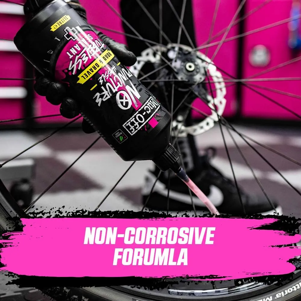 Muc Off No Puncture Hassle Road & Gravel Tubeless Sealant, 80ml - Tubeless Tyre Sealant for Bicycle Puncture Repair - Durable Bike Tyre Sealant for Road, Gravel, Commuter and XC Bikes
