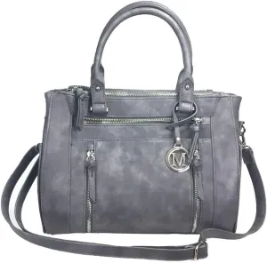 Multi Zippers Fashion Locking Faux Leather Concealed Carry Gun Shoulder Bag