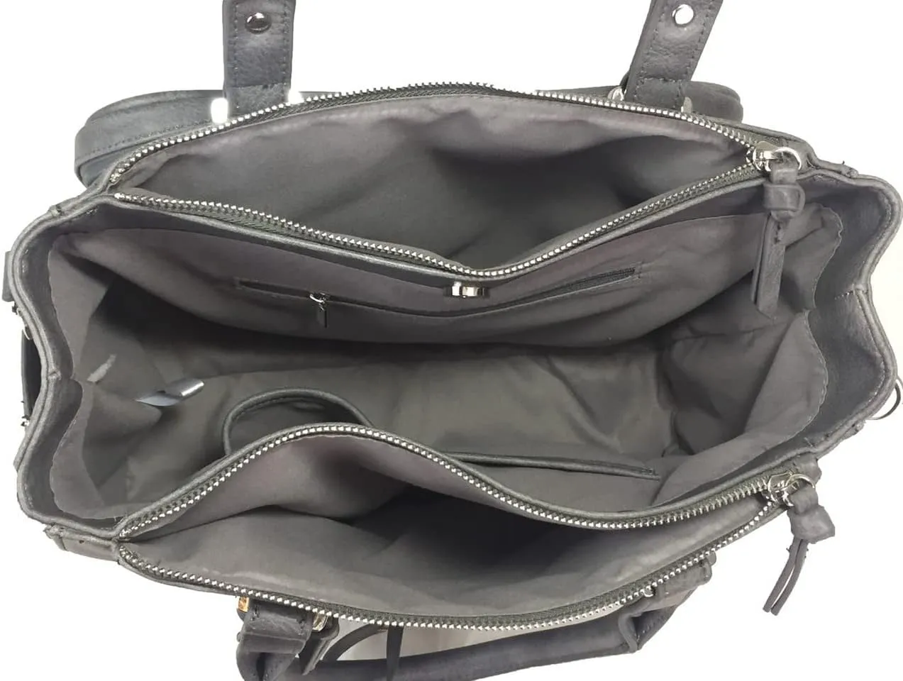 Multi Zippers Fashion Locking Faux Leather Concealed Carry Gun Shoulder Bag