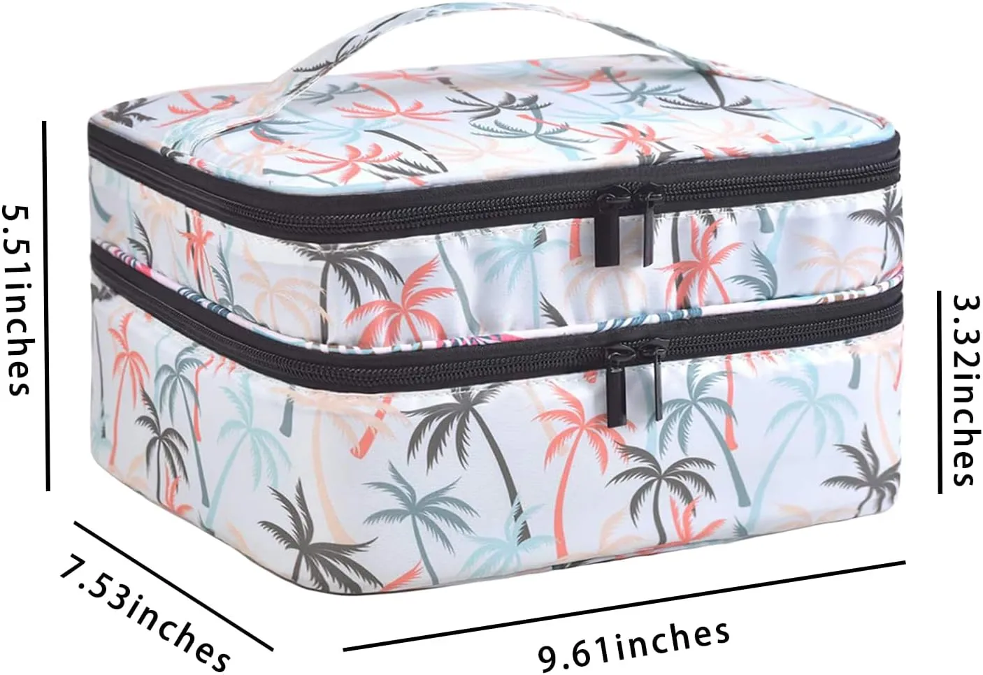 Nail Polish Carrying Case -Holds 30 bottles(15ml-0.5fl.oz)，nail organizers and storage, Double-layer Storage Bag for Nail Polish and Manicure Set, Cosmetic Travel Cases(Leaf)