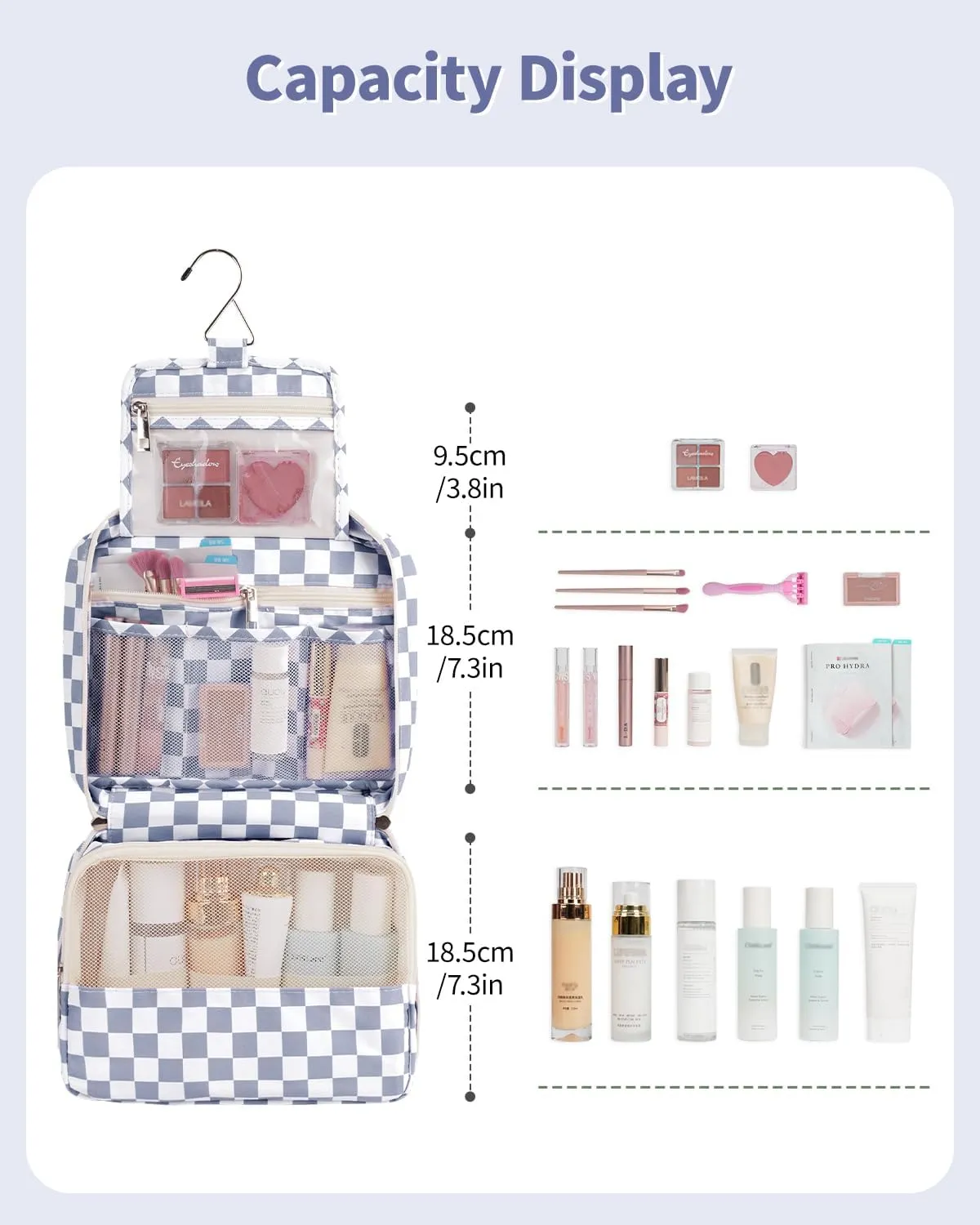 Narwey Hanging Travel Toiletry Bag Cosmetic Make up Organizer for Women and Girls Waterproof