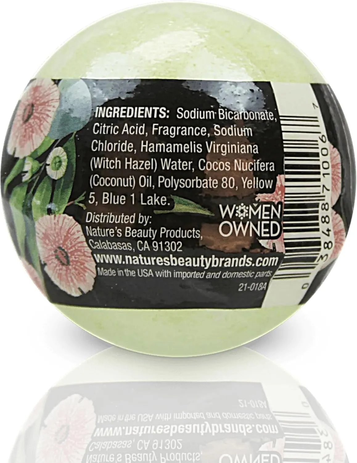 Nature's Beauty Eucalyptus & Tea Tree Bath Bomb Multi-Pack- Natural Hand Crafted, Non-Staining, Luxury Fizzy Spa Bomb, Sooth   Restore Skin, Made w/Coconut Oil & Witch Hazel, 5.5oz (4 Pack)