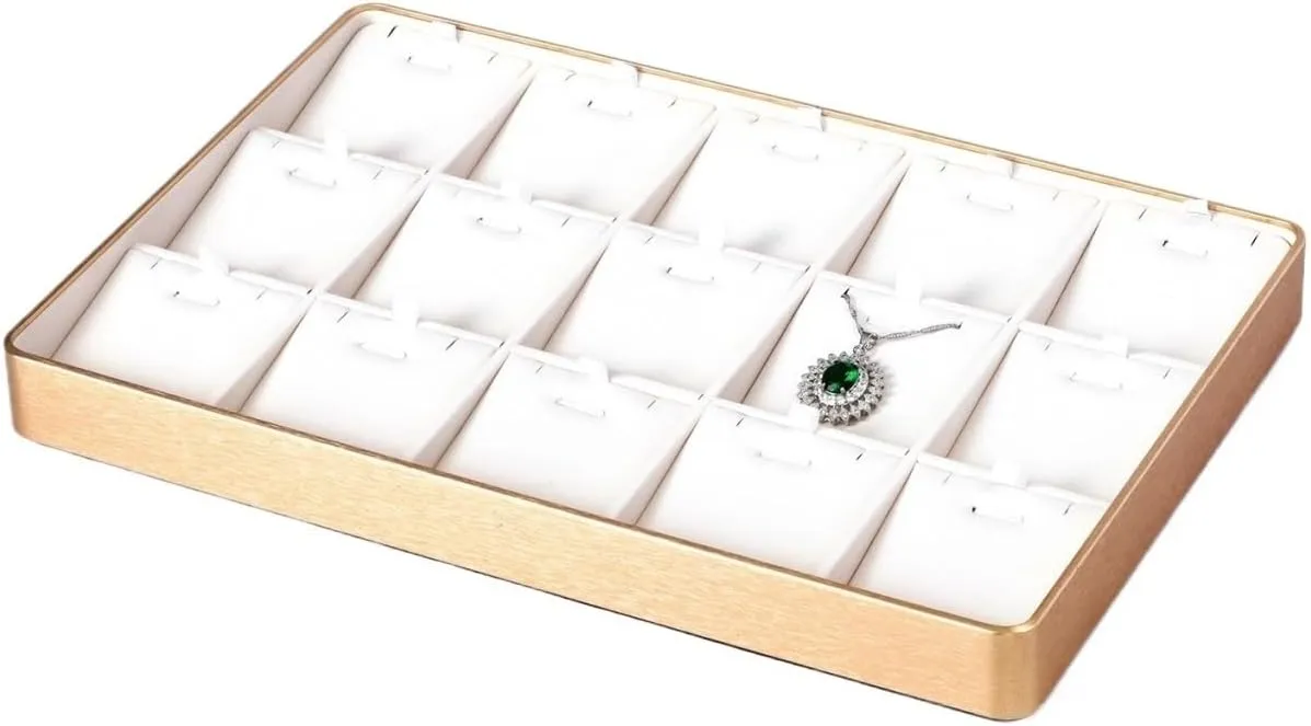 Necklace Display Holder Multi-compartment Jewelry Rack Storage Ornament Dresser Cosmetic Ring Earrings Display Shelf Jewellery Stand Holder