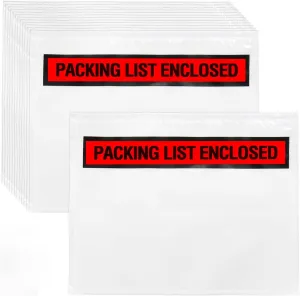 Nicunom 500 Pcs Packing List Envelopes, 7.5" x 5.5" Clear Adhesive Invoice Packing Slip Envelope Pouches Shipping Label Sleeves Top Loading Packing List Enclosed Bags for Mailing