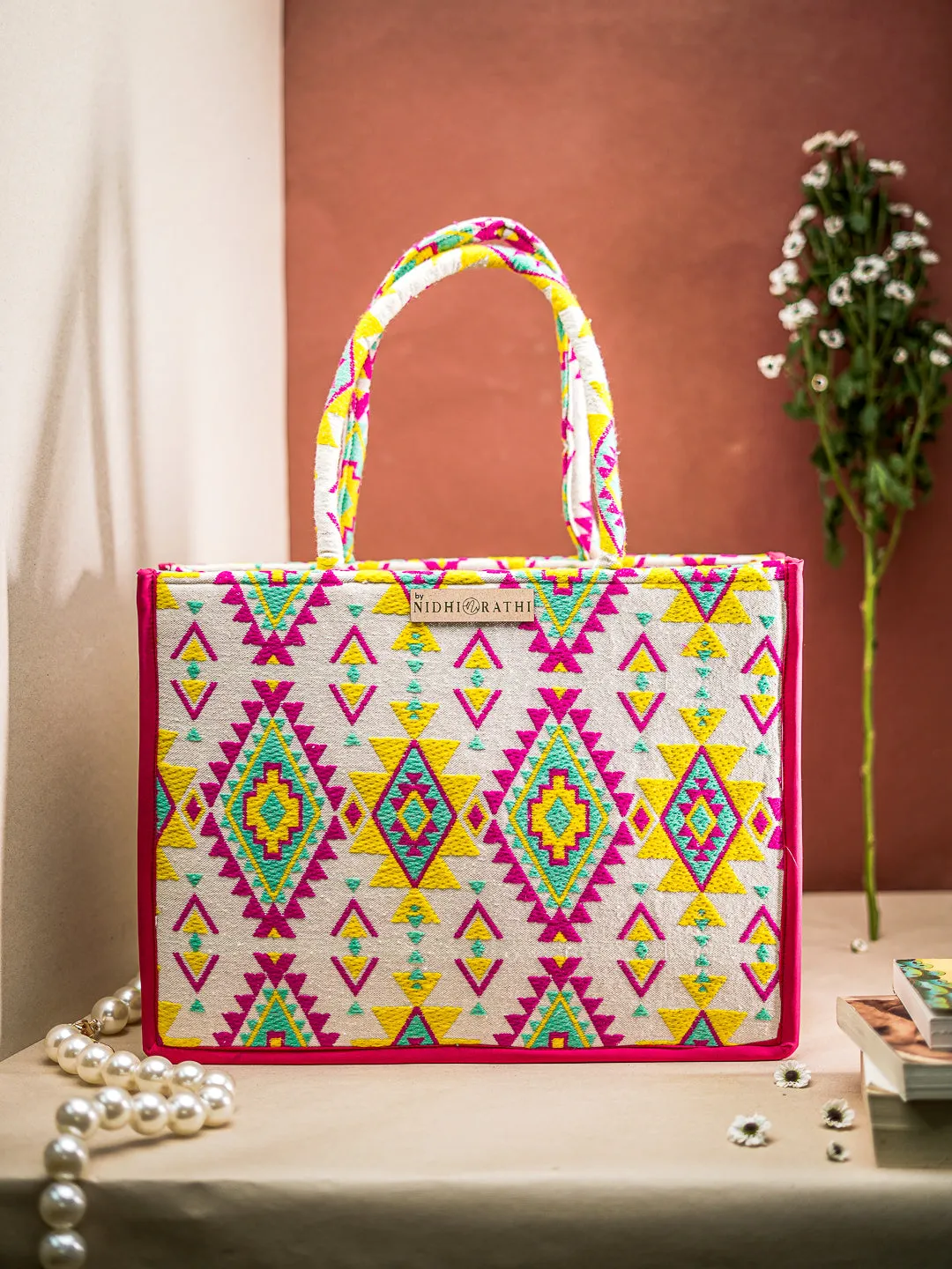 NR By Nidhi Rathi Ethnic Motifs Printed Shopper Handheld Bag