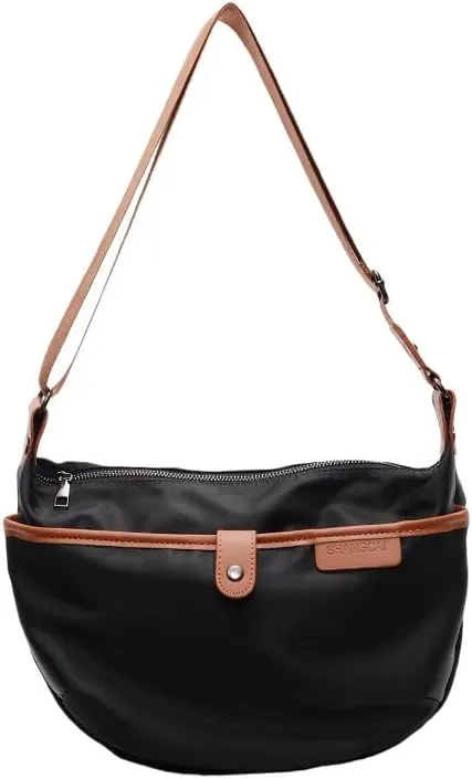 Nylon Shoulder Bag for Women Fashion Crossbody Tote Lightweight Casual Purse for Commuting Travel and Everyday Use