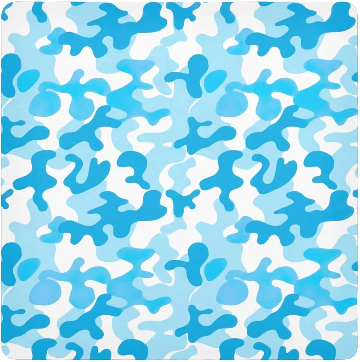 ODAWA Anti-scratch Camera Lens Wrap Blue Camouflage Self Adhesive Cloth 21.7"x21.7" Portable Cosmetic Bag for Travelling