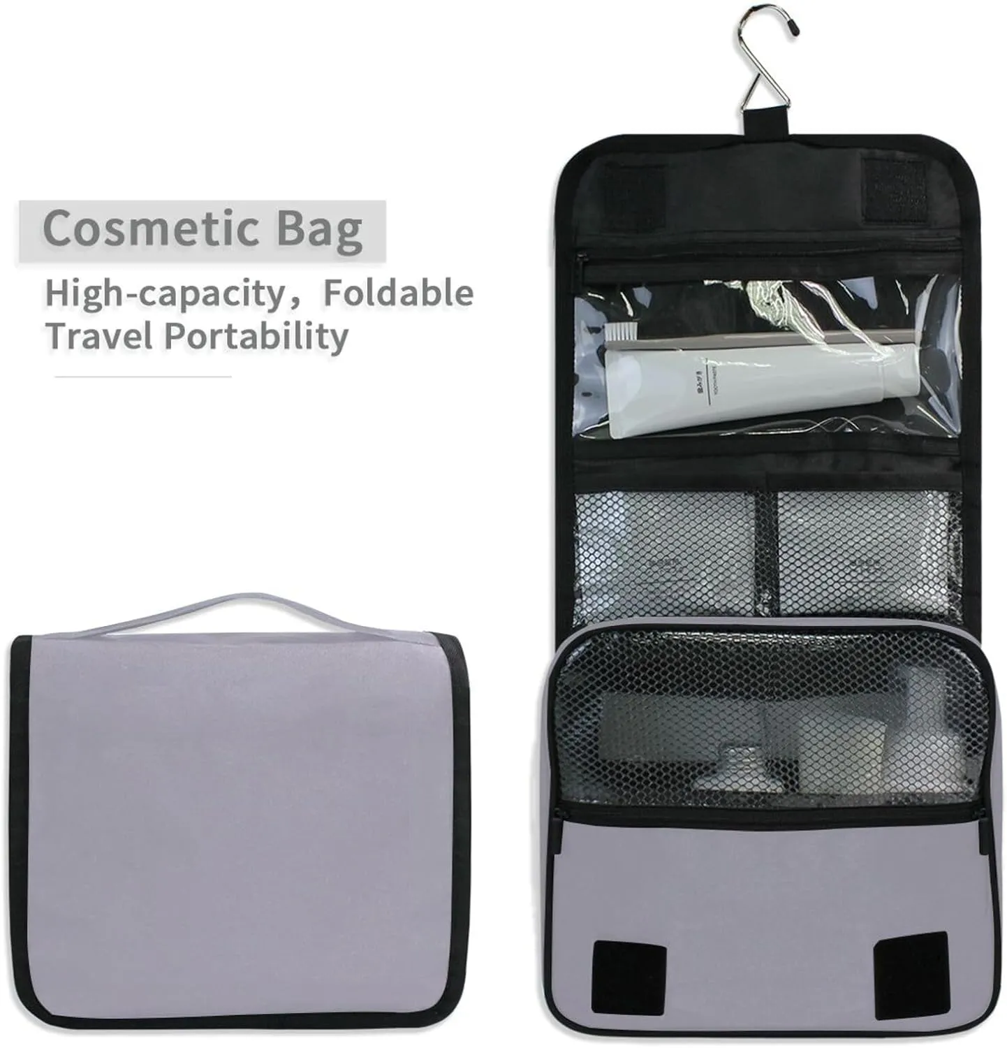 ODAWA Toiletries Bag Mineral Violet Multi Compartment Toiletry Cosmetic Bag Cosmetic Travel Toiletry Organizer for Women