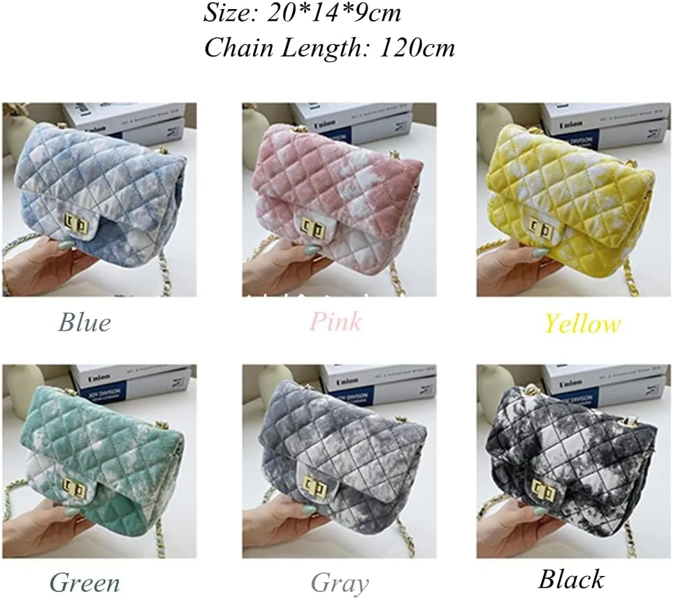 Oil Painting Small Size Crossbody Handbag Dizzy Rhombus One Shoulder Mini Chain Ink Painting Smudge