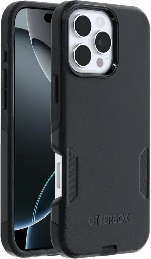 OtterBox iPhone 16 Pro Max Commuter Series Protective Phone Case (Black) Military-Grade Drop Protection, MagSafe Compatible, Shockproof Phone Cover, Slim Fit with Raised Bezel, Non-Retail Packaging